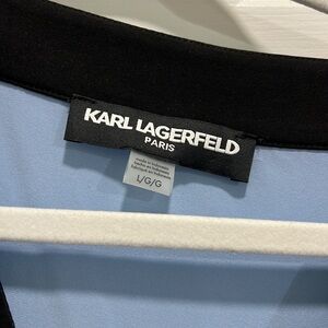 Karl Lagerfeld Tops Paris Top Sleeveless New Nwt Light Blue Black Womens